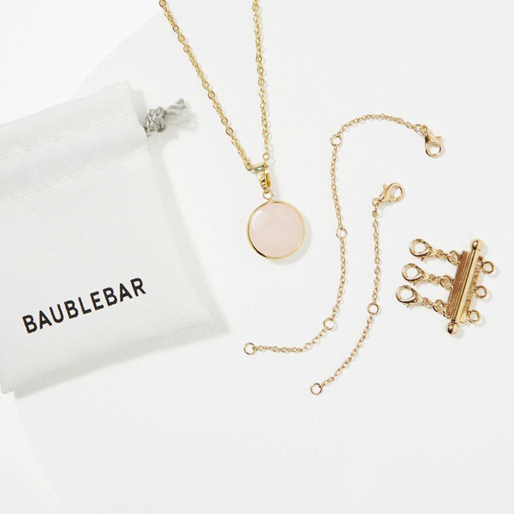BaubleBar Build Your Own Necklace Clasp + 2" & 4" Necklace Extender, Rose Sereni